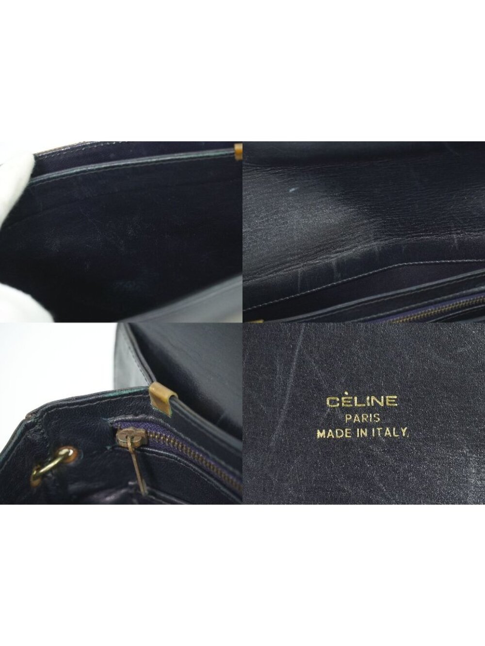 ★SOLD★ Celine C Sulky Carriage Shoulder Bag Pochette Canvas Navy - Picture 9 of 9